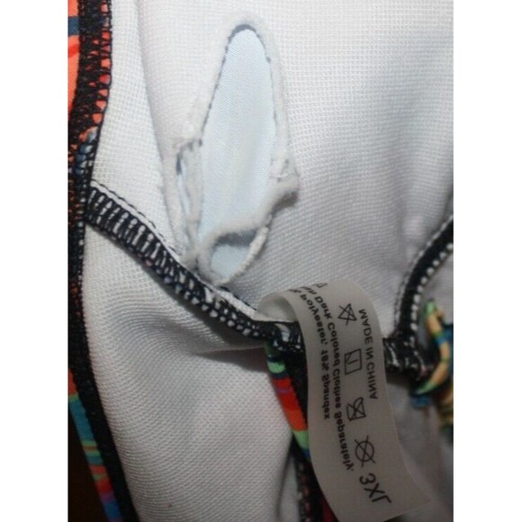 Plus Size Cutout Knotted One-Piece Swimsuit 3X Palm Party Colorful Beach Lake - Picture 7 of 7